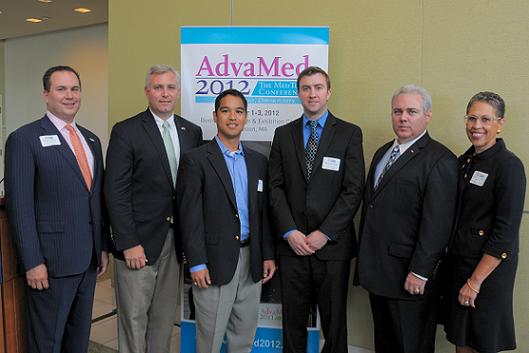 From left to right: David Lucchino, Semprus Biosciences, Secretary Coleman Nee, TJ Rivera, Haemonetics Corporation, Kevin Blanchard, American Legion, Tom Eisminger, Regenesis Biomedical Inc., Susan Windham-Bannister, Massachusetts Life Sciences Center