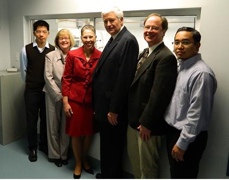 From left to right: Phayhean Soo, Project Engineer, Albright Technologies; Diane Hewitt, Cooperative Education for Engineering & Technology, UMass Lowell; Susan Windham-Bannister, President & CEO, Massachusetts Life Sciences Center; David Comeau, President, Albright Technologies; John Henshaw, Assistant Dean, School of Business, Science, and Technology. Mount Wachusett Community College; Veasna Nhem, Project Engineer, Albright Technologies.